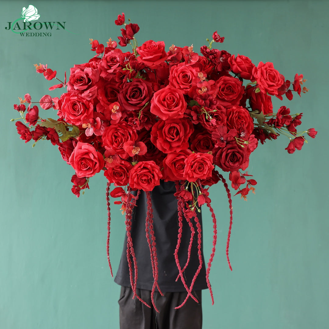 Curtain Runner Flowers in Red