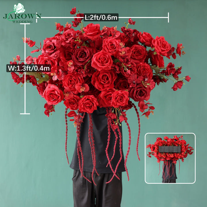 Curtain Runner Flowers in Red