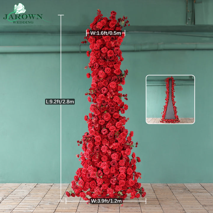 Curtain Runner Flowers in Red