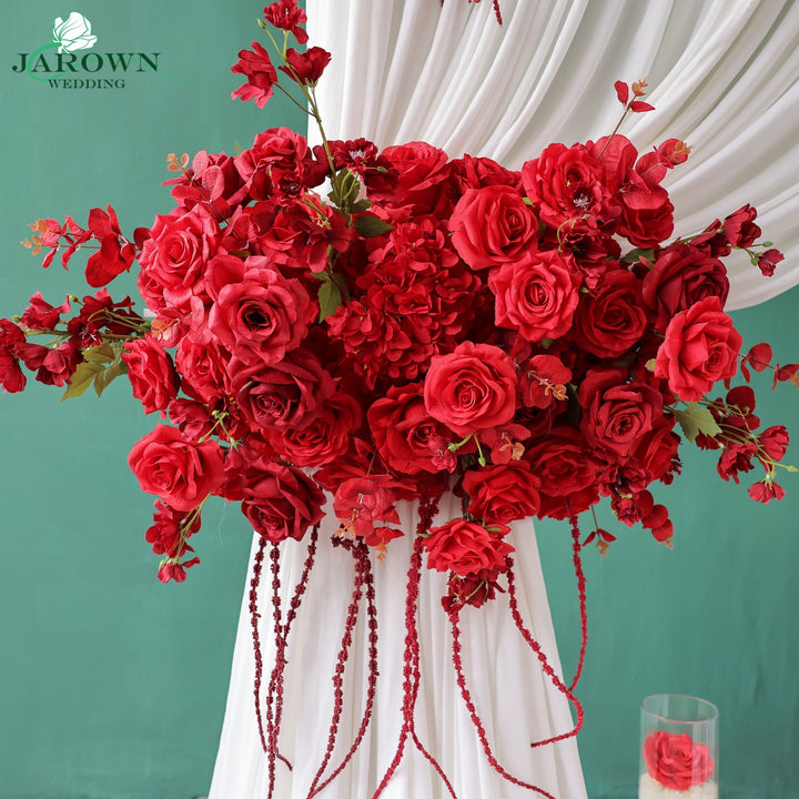 Curtain Runner Flowers in Red