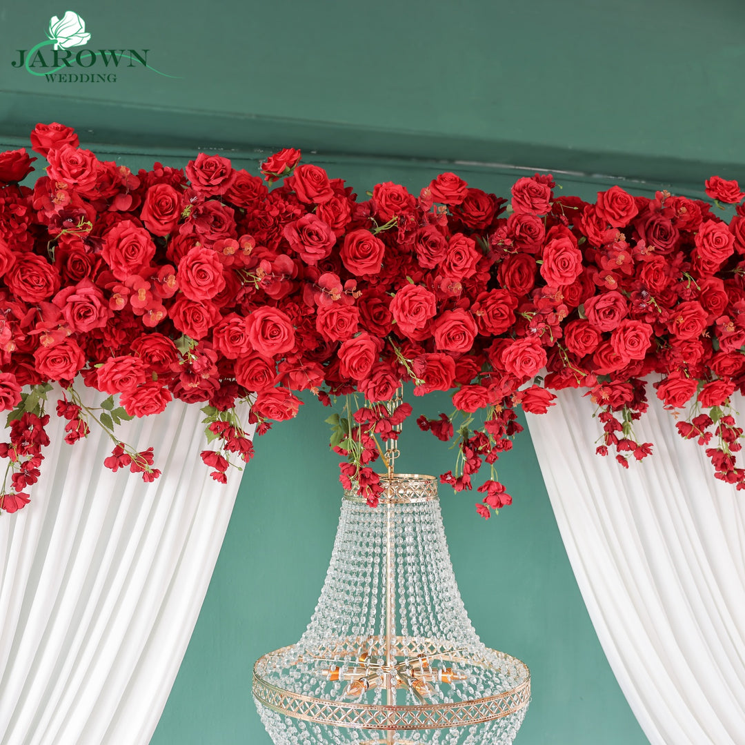 Curtain Runner Flowers in Red