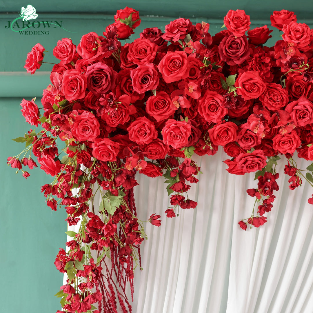 Curtain Runner Flowers in Red