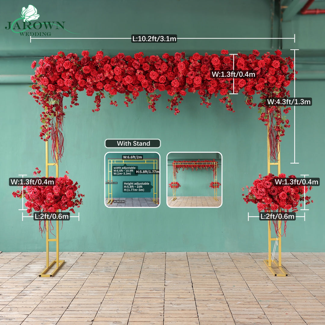 Curtain Runner Flowers in Red
