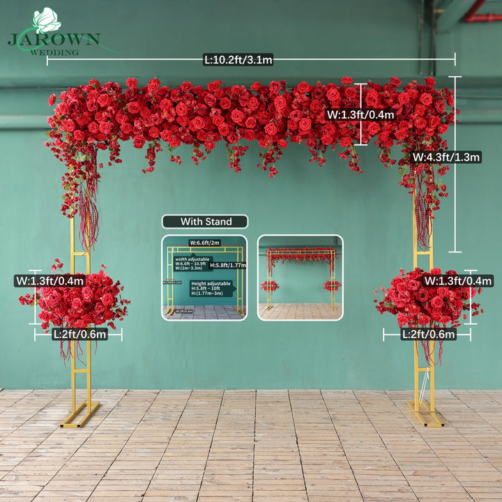 Curtain Runner Flowers in Red