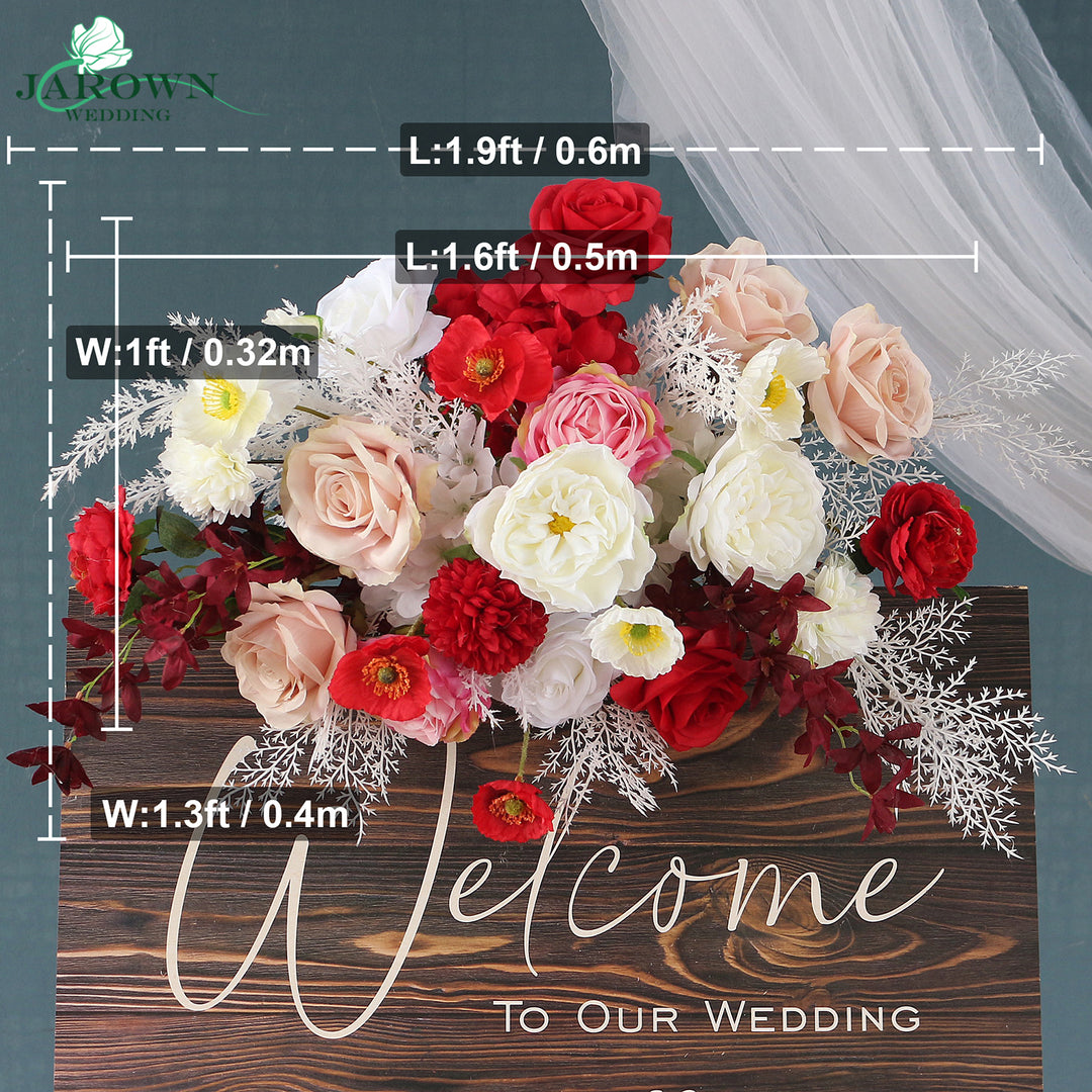Sign & Backdrop Flower in White/Red/Pink – JarownWedding