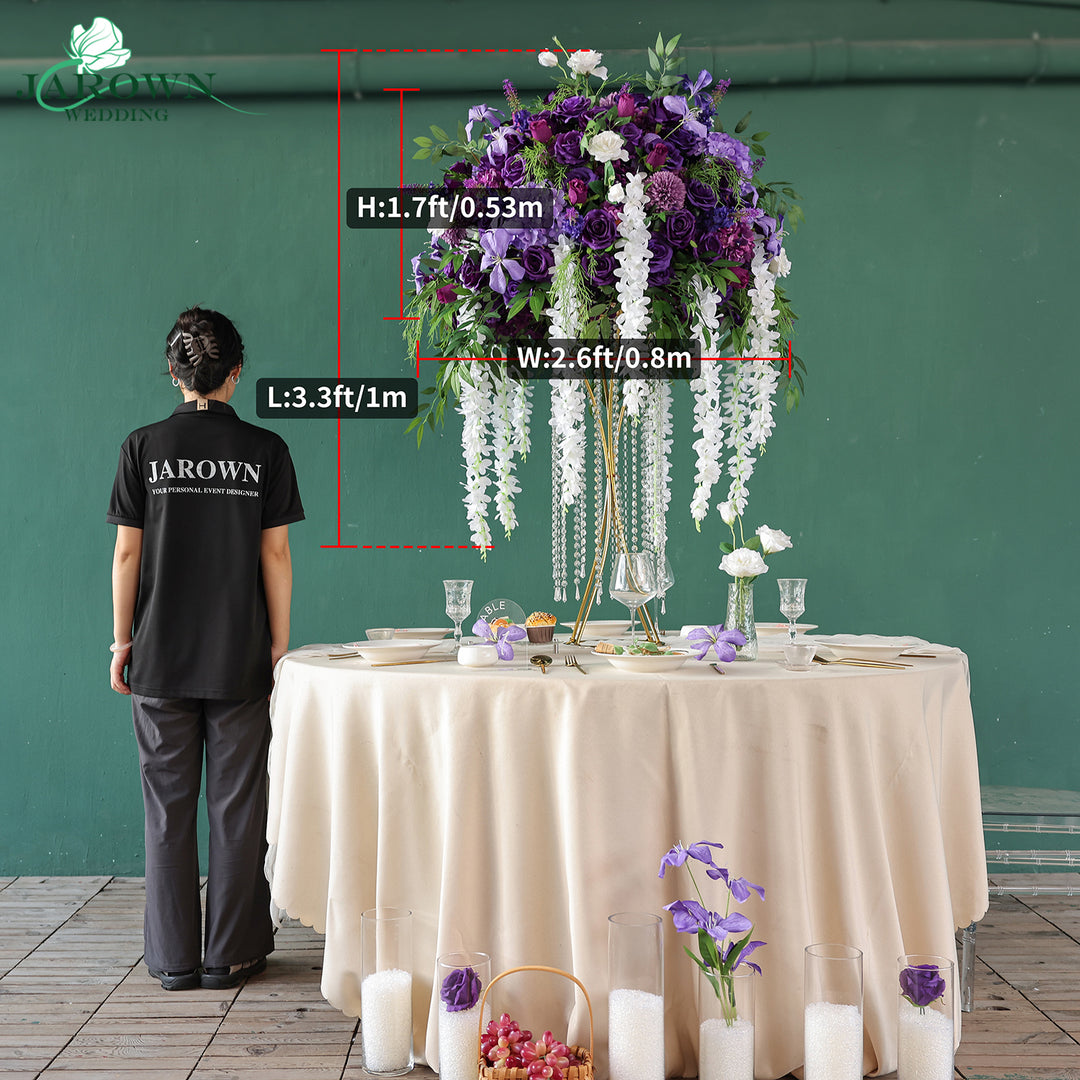 Centerpiece in Purple/White/Green