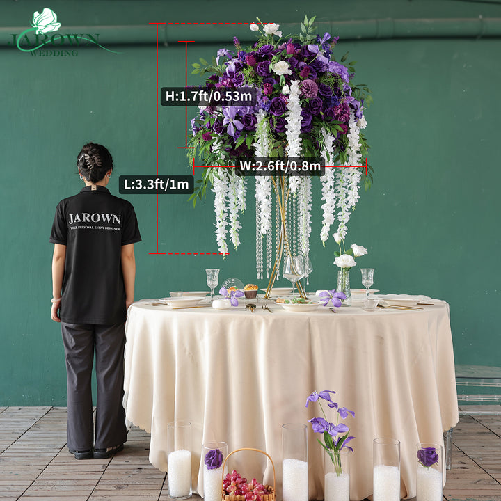 Centerpiece in Purple/White/Green