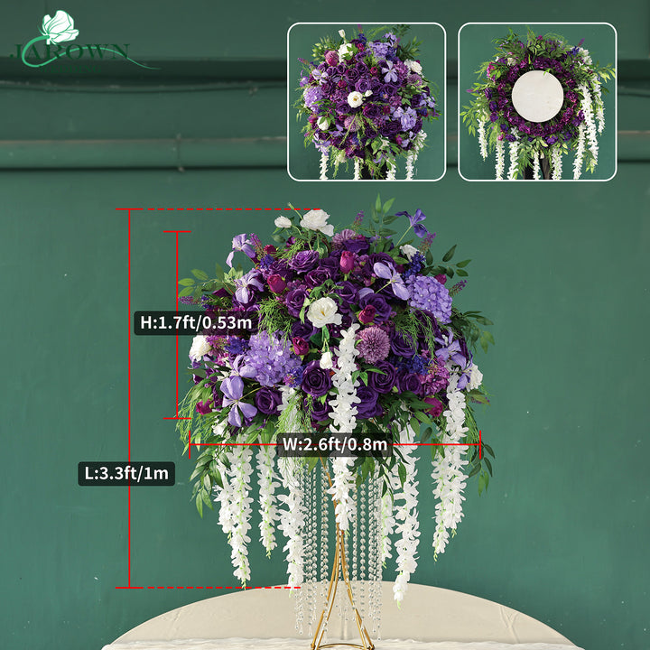 Centerpiece in Purple/White/Green