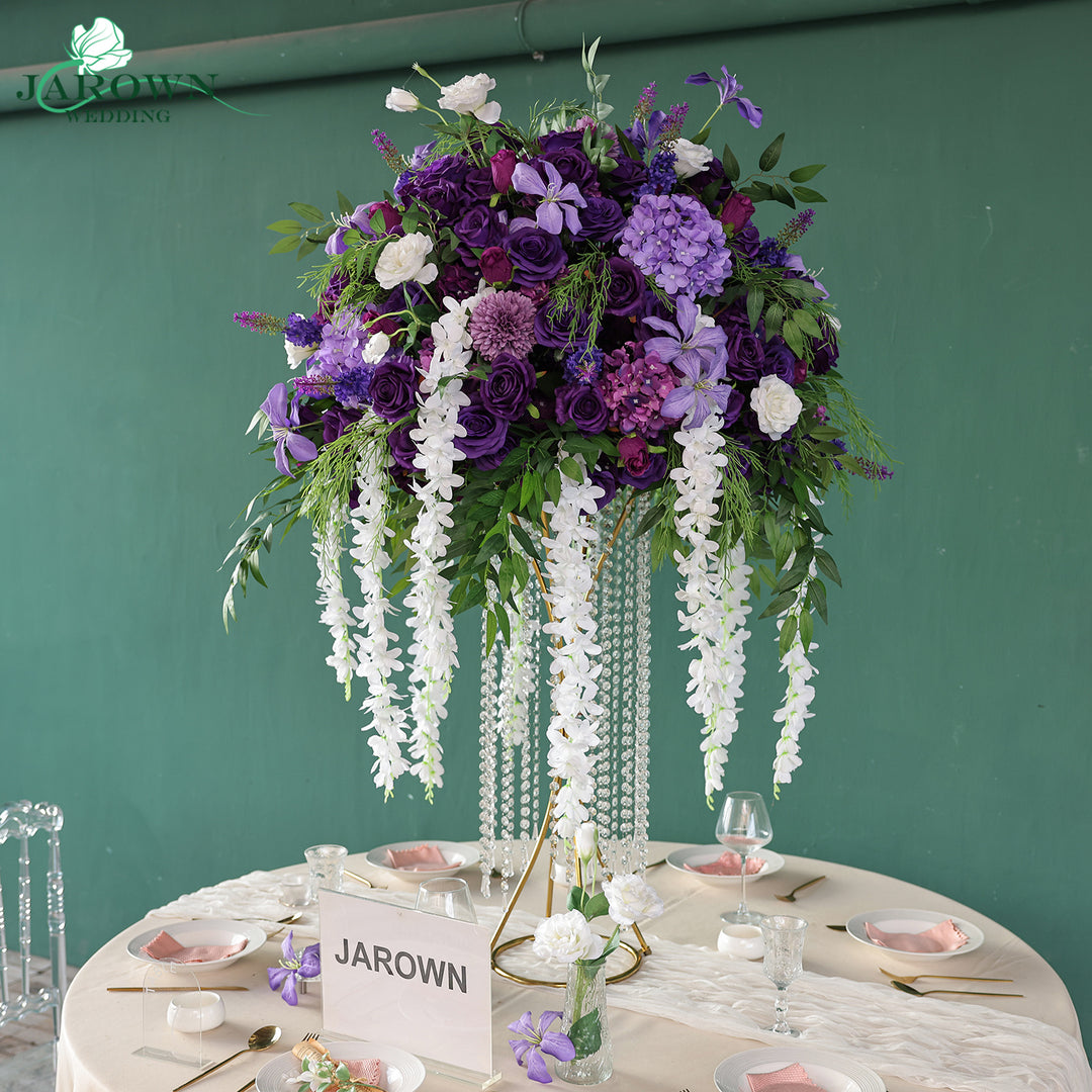 Centerpiece in Purple/White/Green