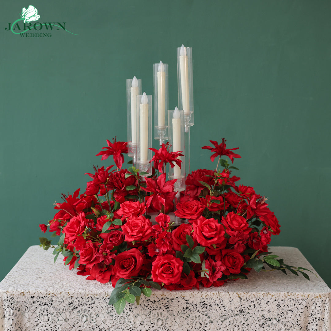 Centerpiece & Candelabra & Aisle in Red/Green