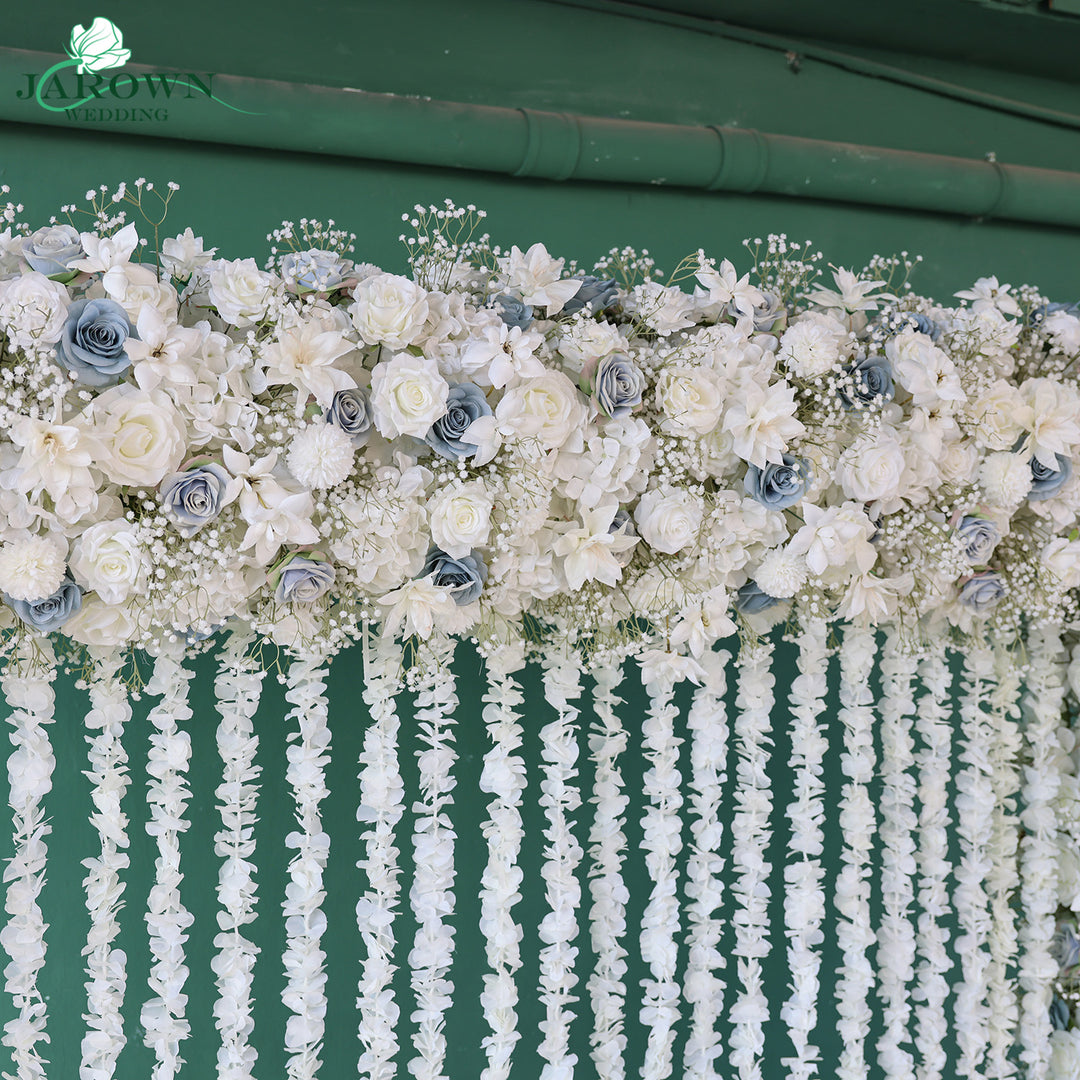 Double-Sided Rectangular Flower Arch in White/Blue