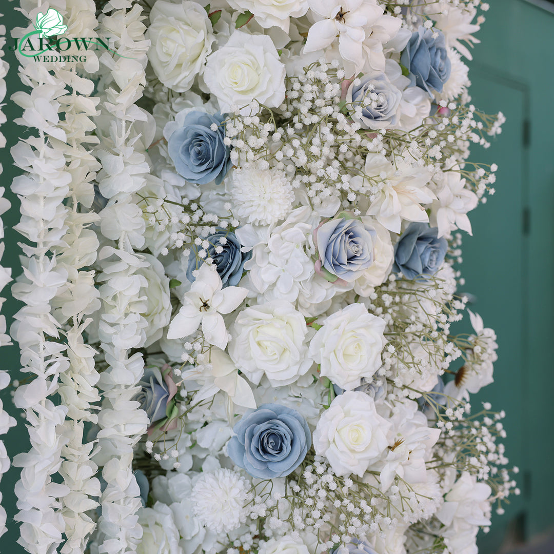 Double-Sided Rectangular Flower Arch in White/Blue