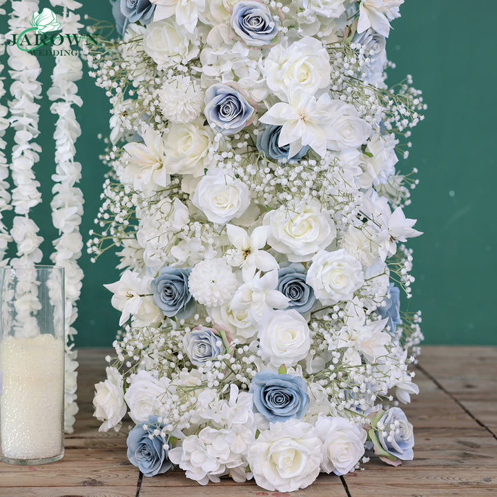 Double-Sided Rectangular Flower Arch in White/Blue