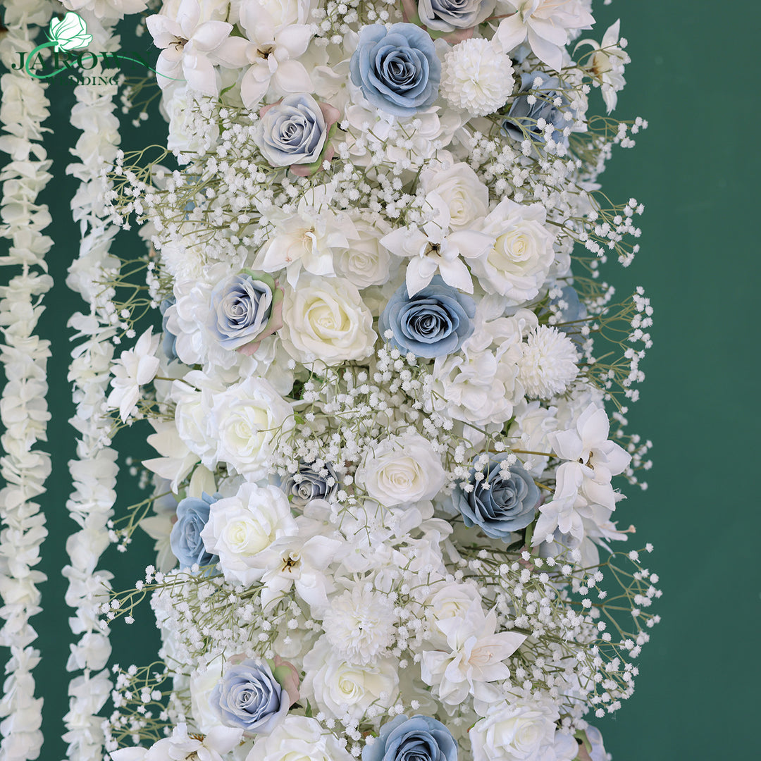Double-Sided Rectangular Flower Arch in White/Blue