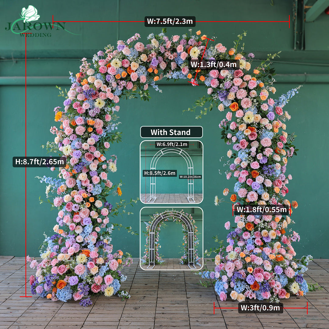 Double-Sided Round Flower Arch in Colorful