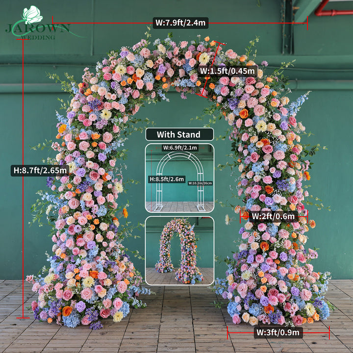 Double-Sided Round Flower Arch in Colorful