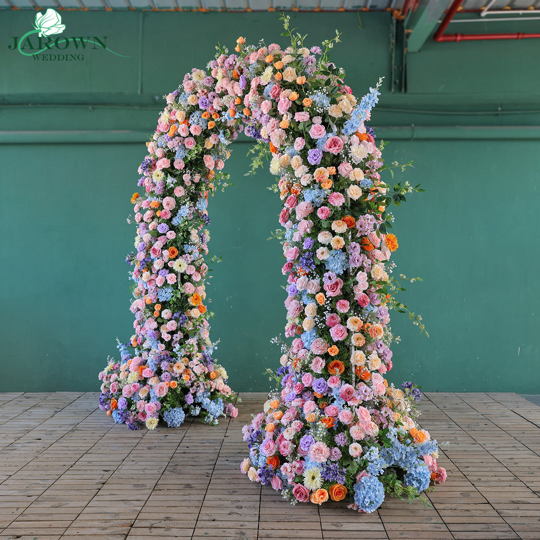 Double-Sided Round Flower Arch in Colorful