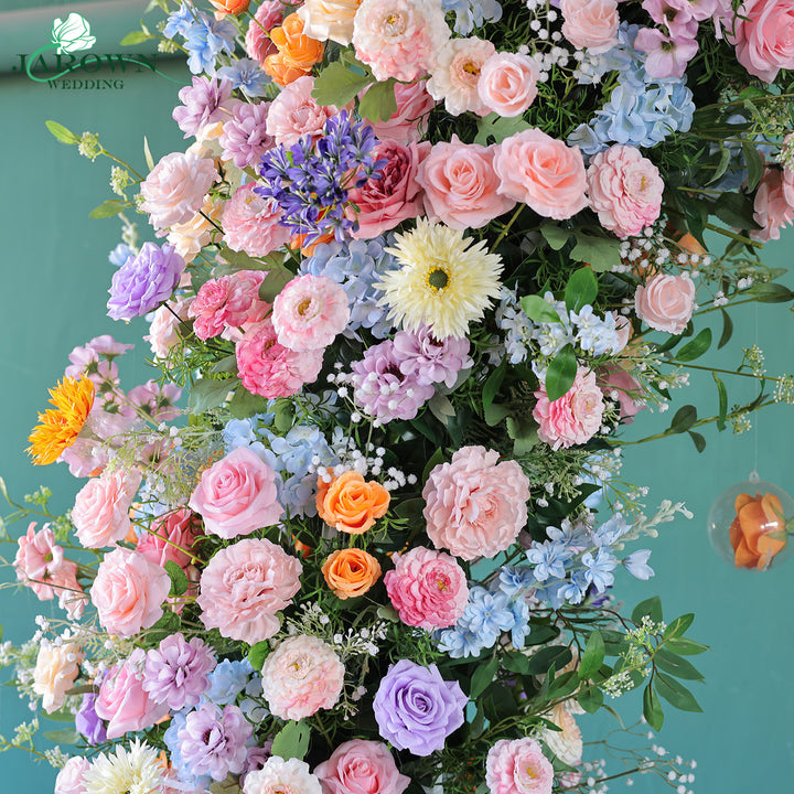 Double-Sided Round Flower Arch in Colorful
