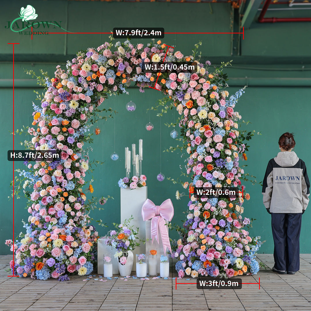 Double-Sided Round Flower Arch in Colorful