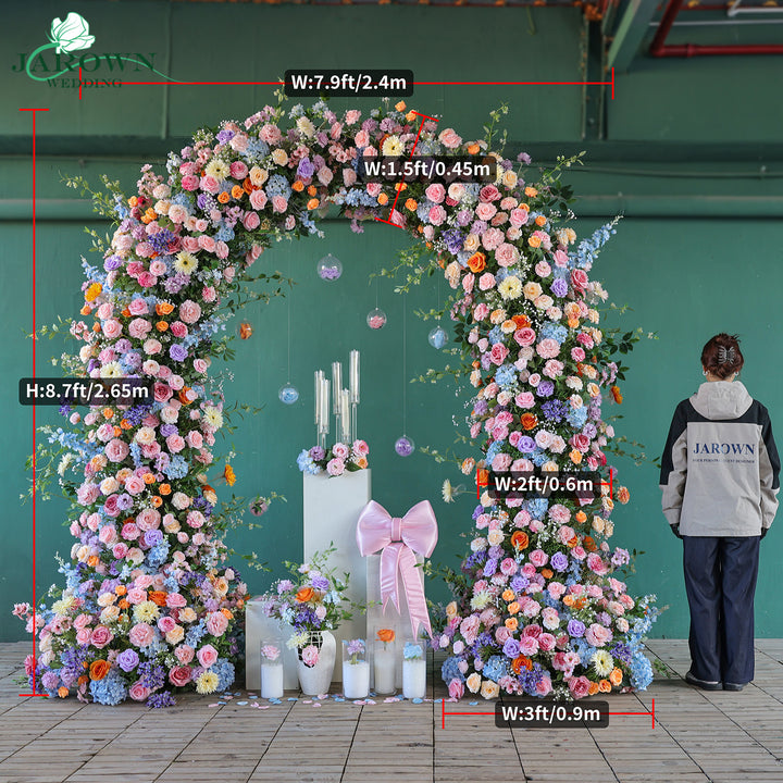 Double-Sided Round Flower Arch in Colorful