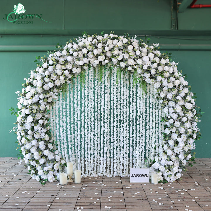 Double-Sided Round Flower Arch in Green/White