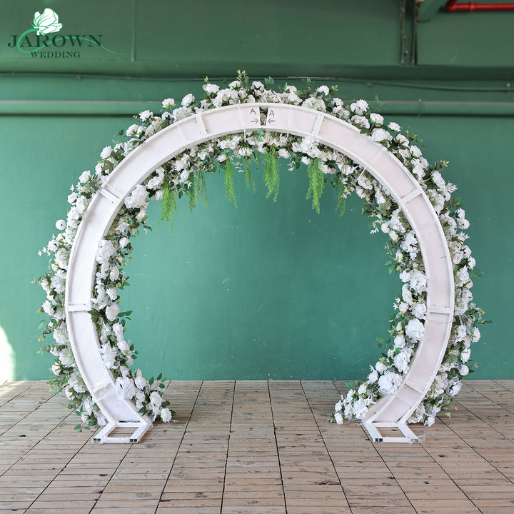 Double-Sided Round Flower Arch in Green/White