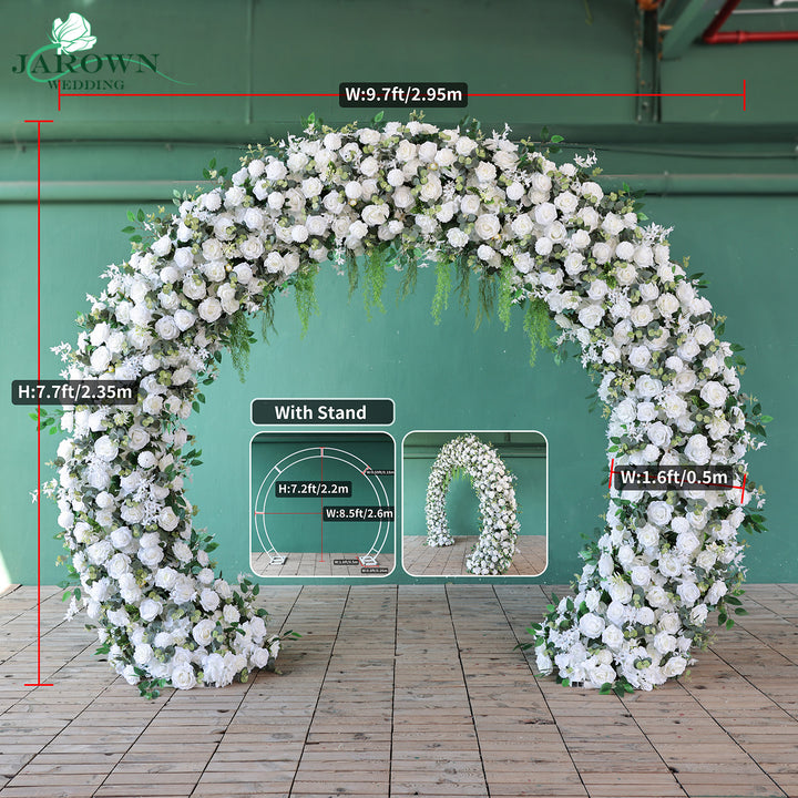 Double-Sided Round Flower Arch in Green/White