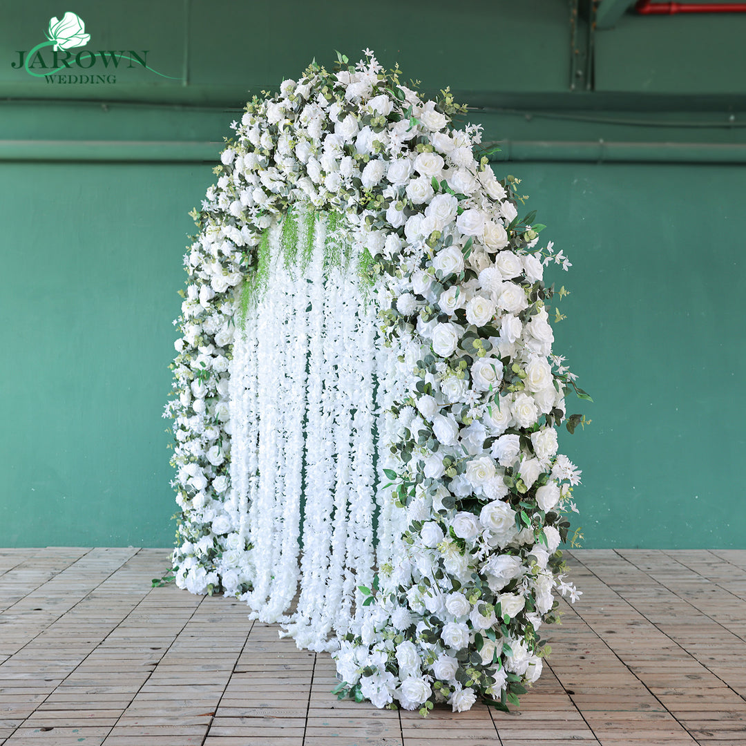 Double-Sided Round Flower Arch in Green/White