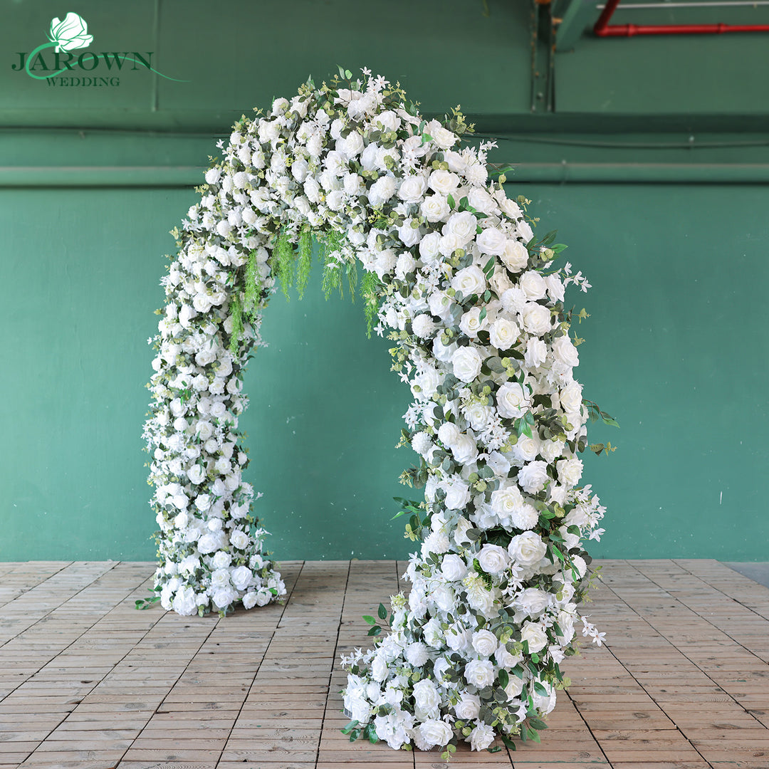 Double-Sided Round Flower Arch in Green/White
