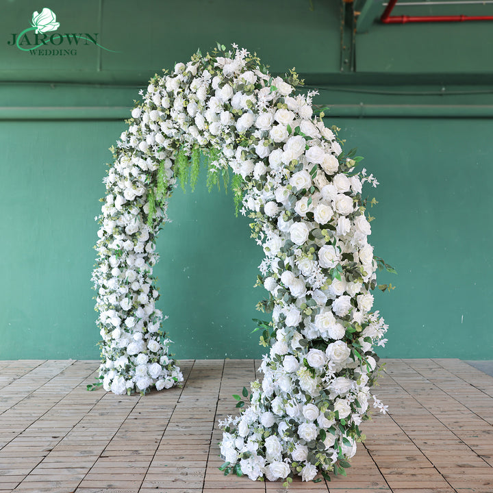 Double-Sided Round Flower Arch in Green/White