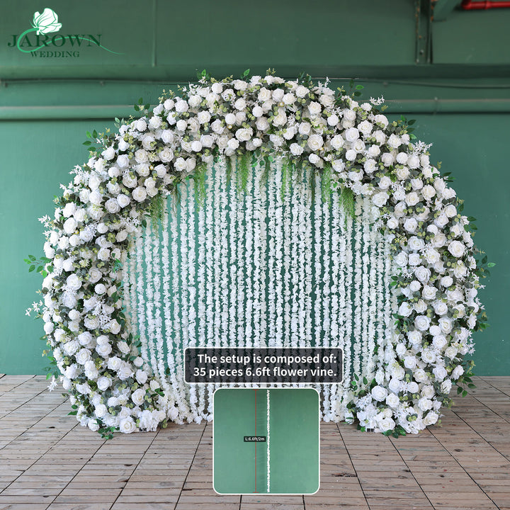 Double-Sided Round Flower Arch in Green/White