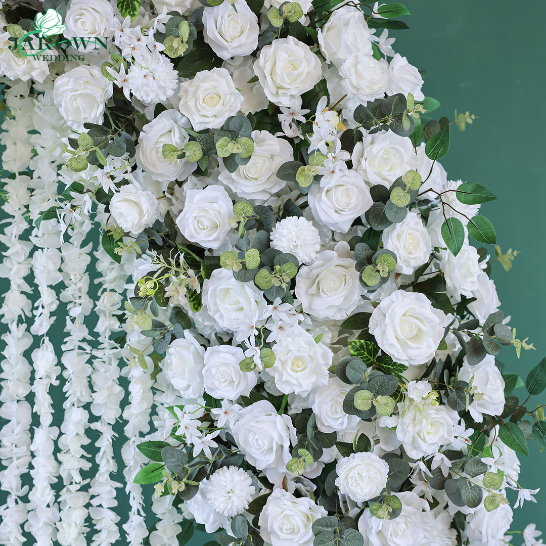 Double-Sided Round Flower Arch in Green/White