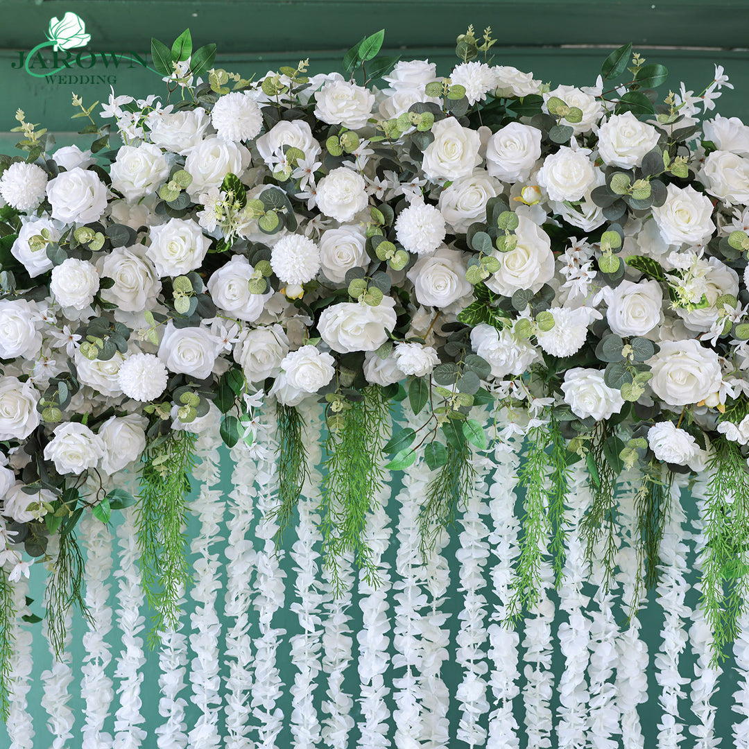 Double-Sided Round Flower Arch in Green/White