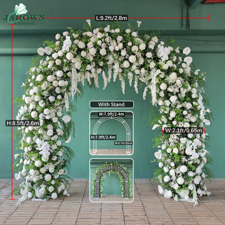 Double-Sided Round Flower Arch in Green/White