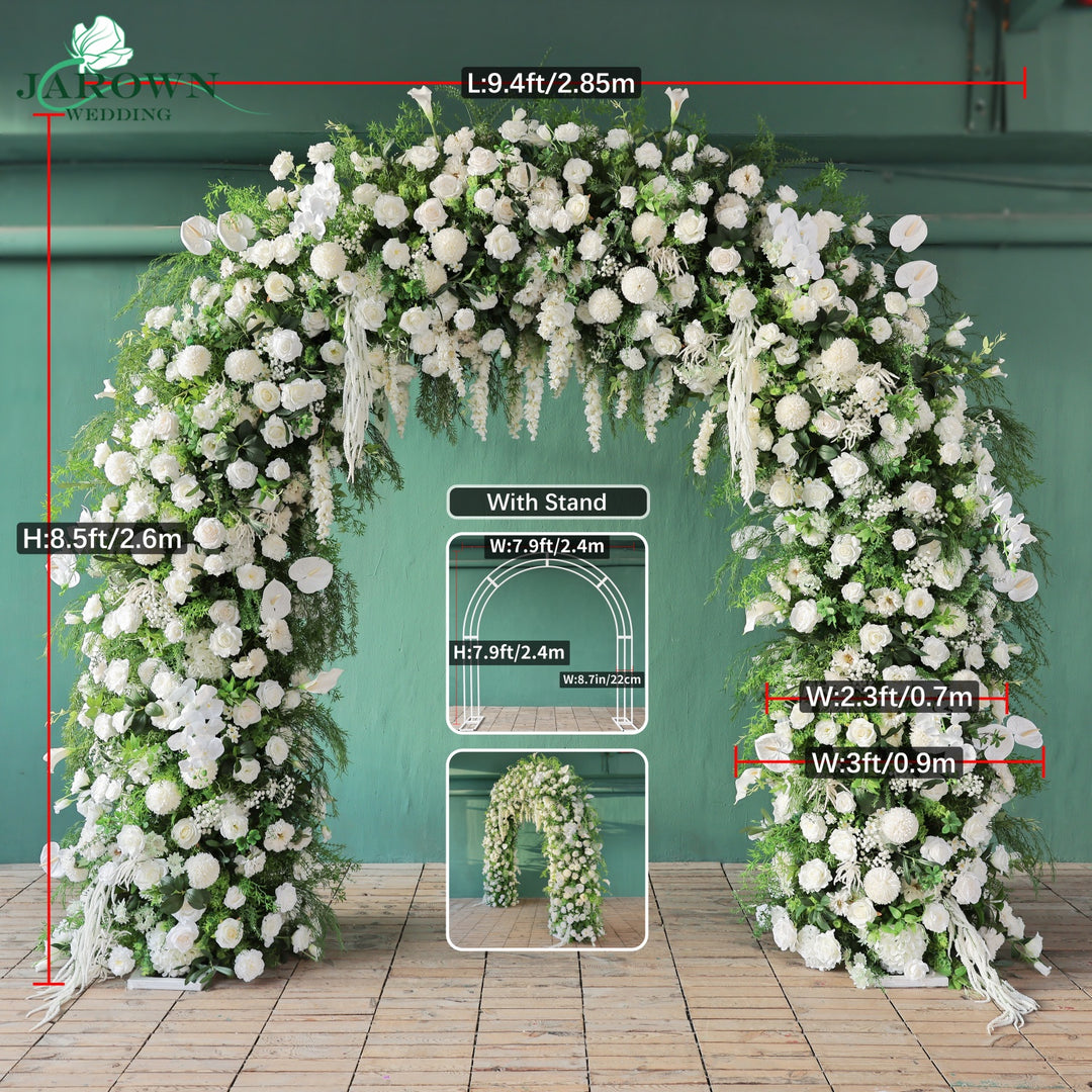 Double-Sided Round Flower Arch in Green/White