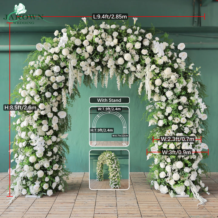 Double-Sided Round Flower Arch in Green/White