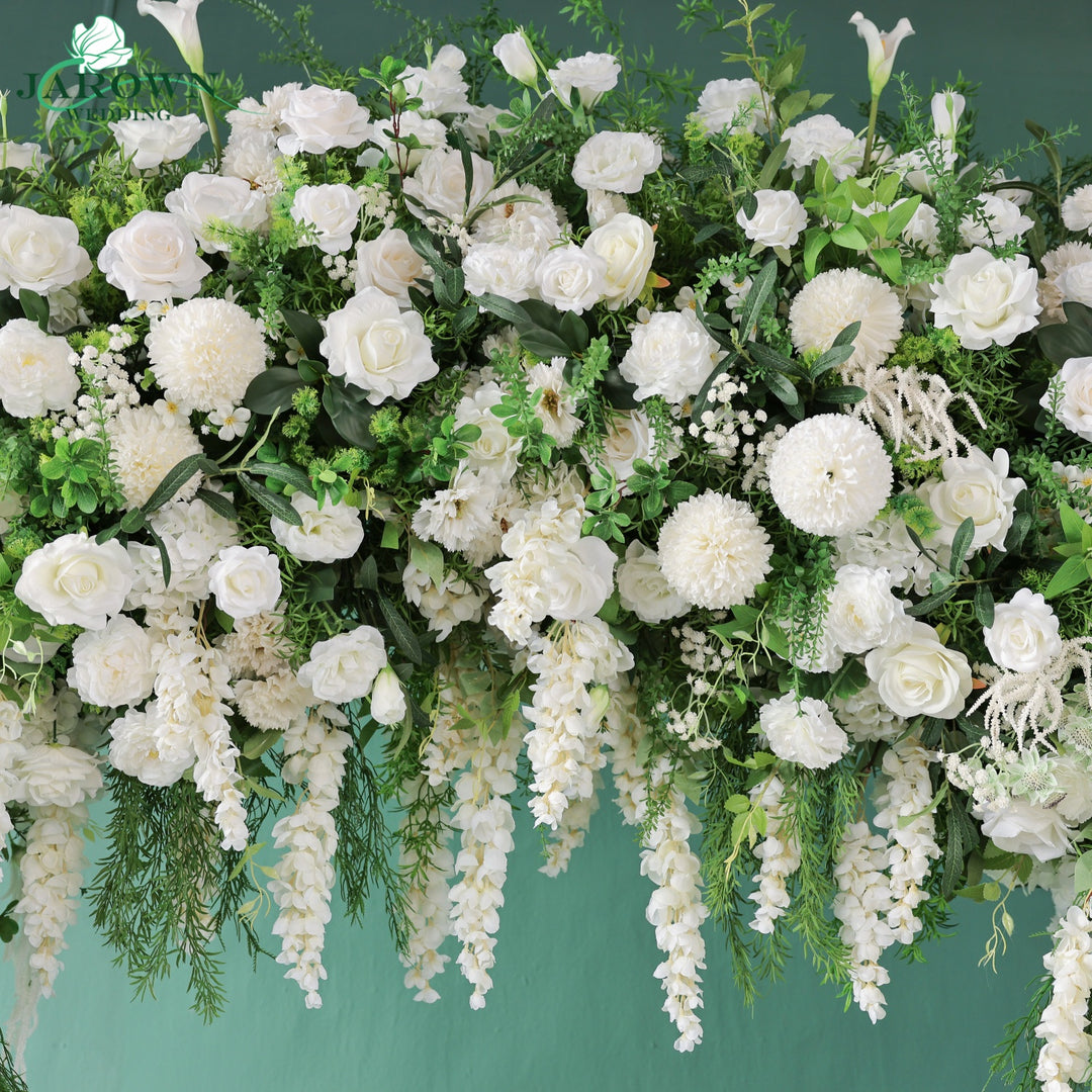 Double-Sided Round Flower Arch in Green/White