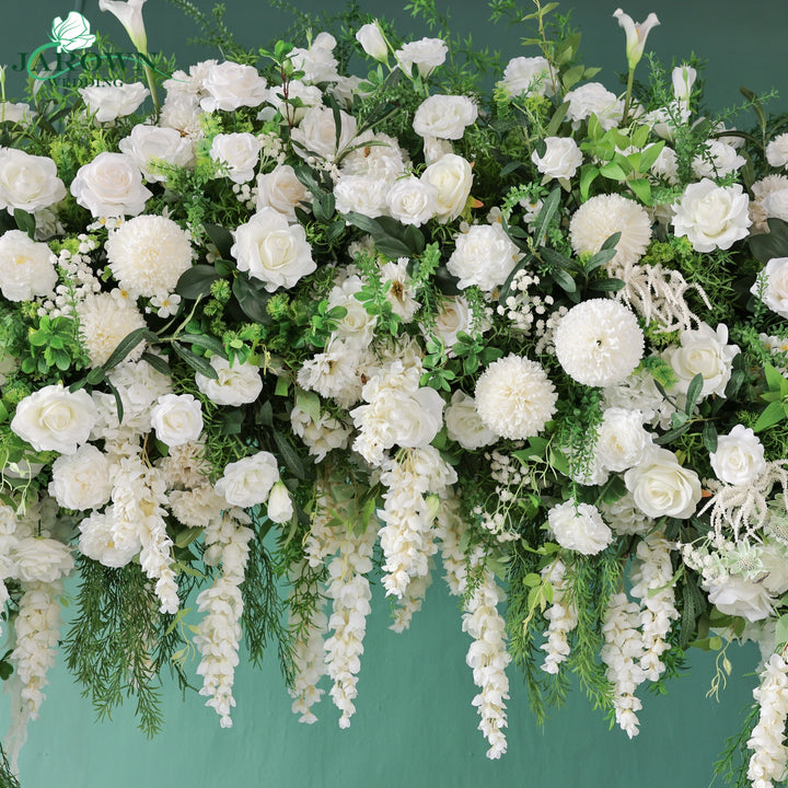 Double-Sided Round Flower Arch in Green/White