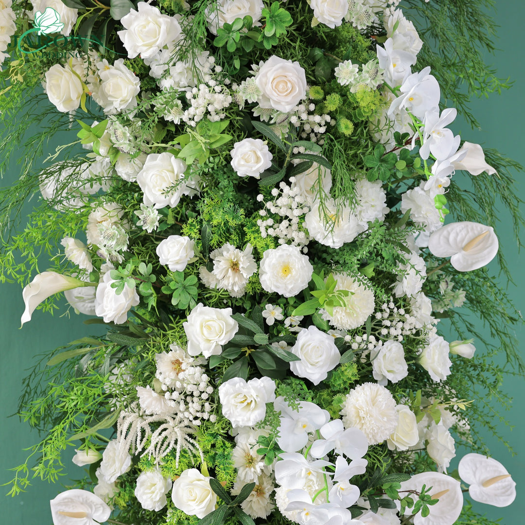 Double-Sided Round Flower Arch in Green/White