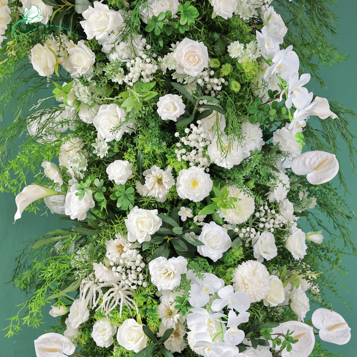 Double-Sided Round Flower Arch in Green/White