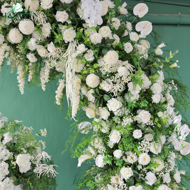 Double-Sided Round Flower Arch in Green/White