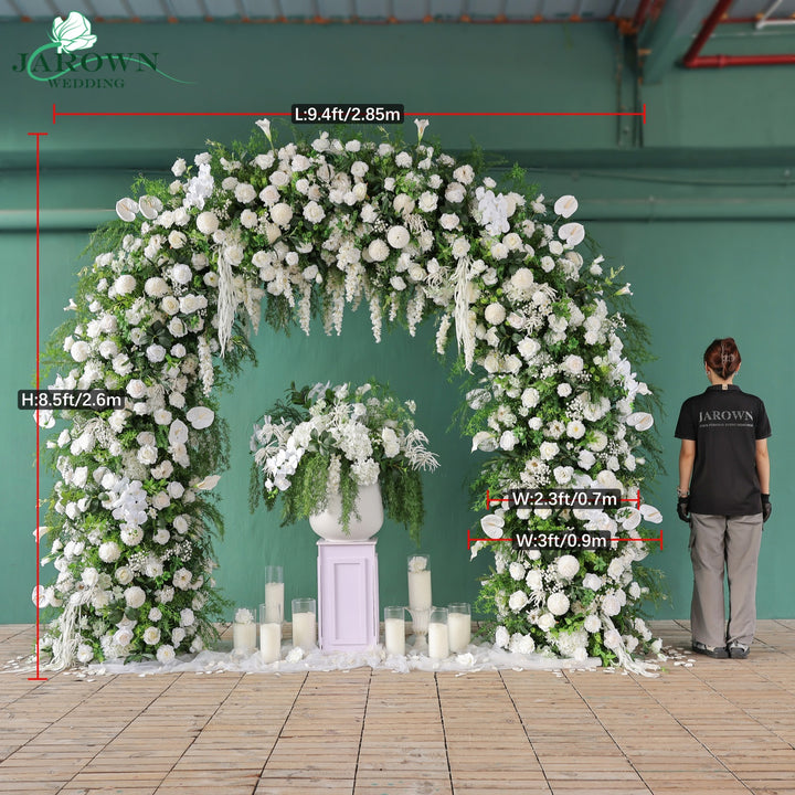 Double-Sided Round Flower Arch in Green/White