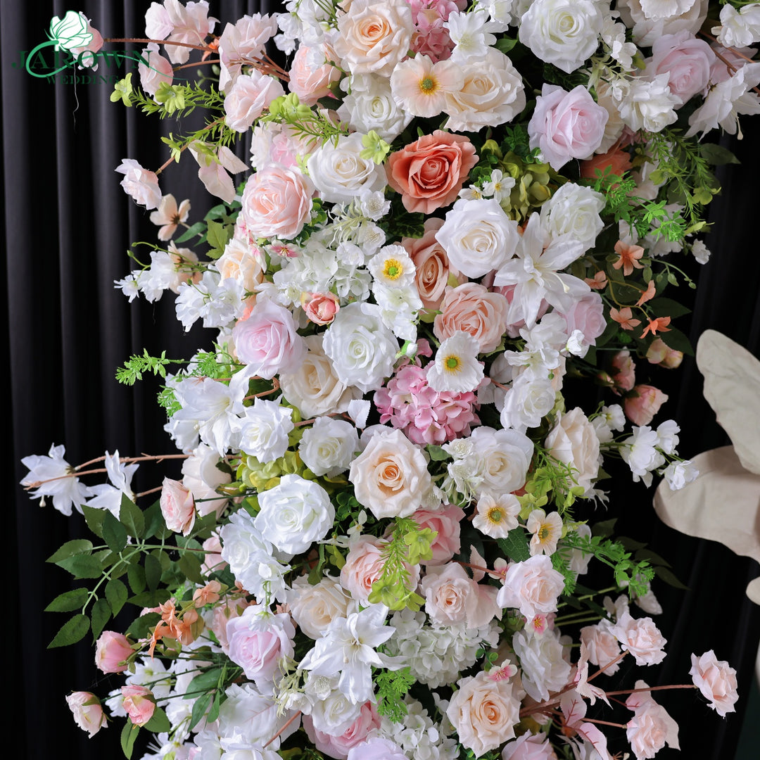 Double-Sided Round Flower Arch in Pink/White/Green
