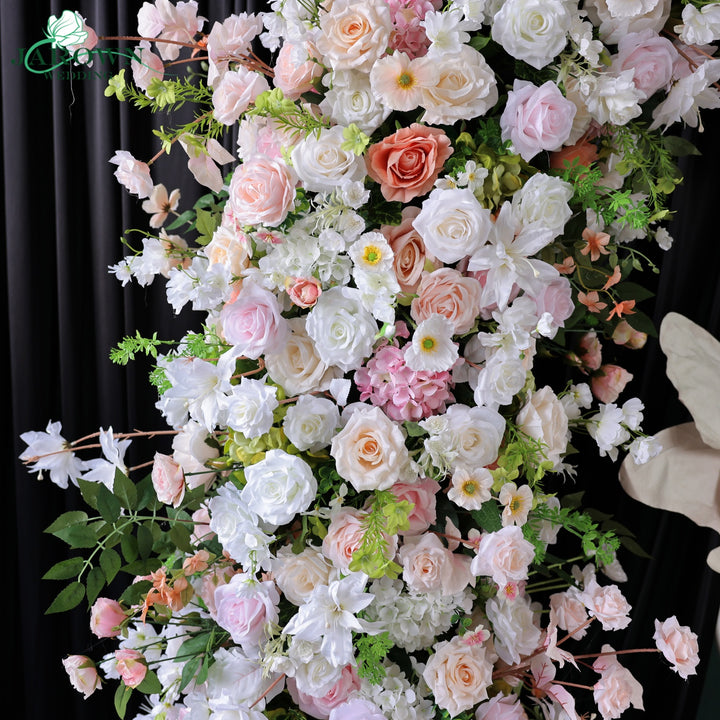 Double-Sided Round Flower Arch in Pink/White/Green