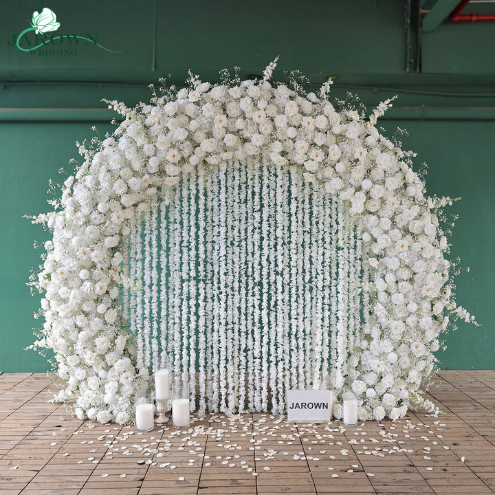 Double-Sided Round Flower Arch in White
