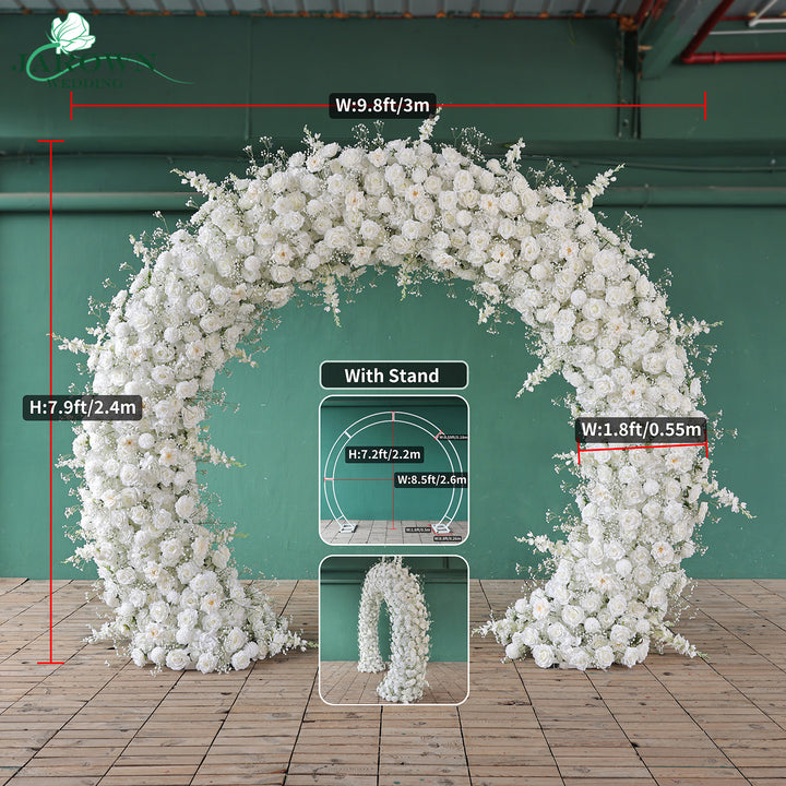 Double-Sided Round Flower Arch in White