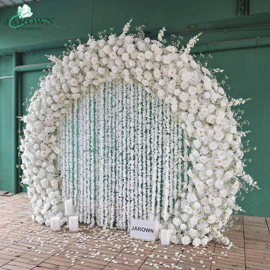 Double-Sided Round Flower Arch in White