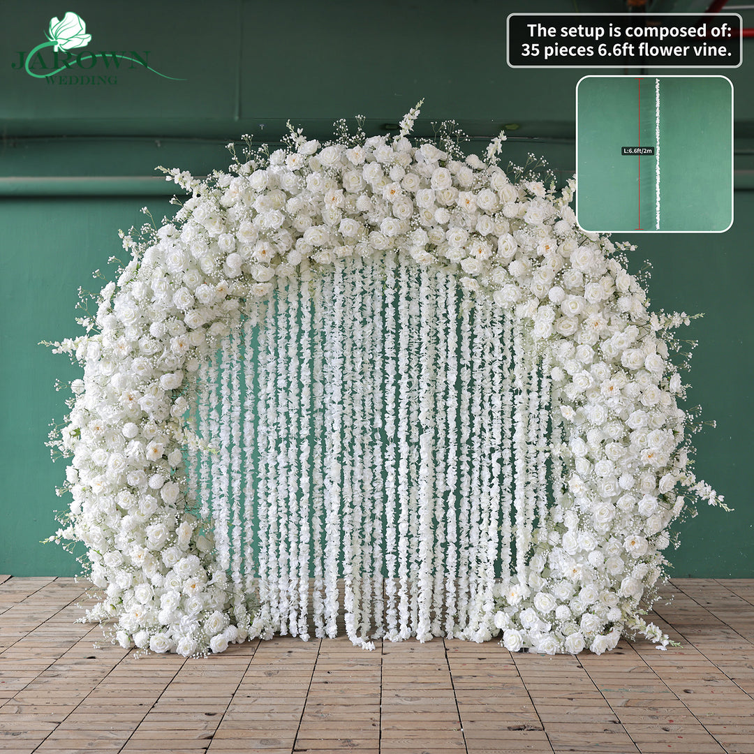 Double-Sided Round Flower Arch in White