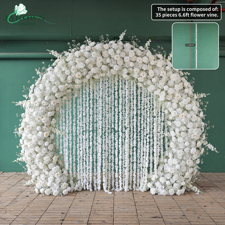 Double-Sided Round Flower Arch in White
