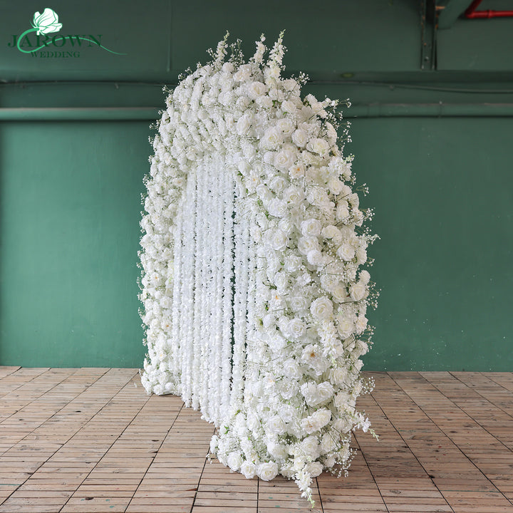 Double-Sided Round Flower Arch in White